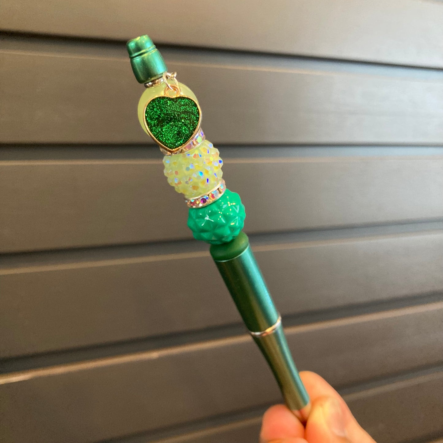 Green Heart Charm Pen