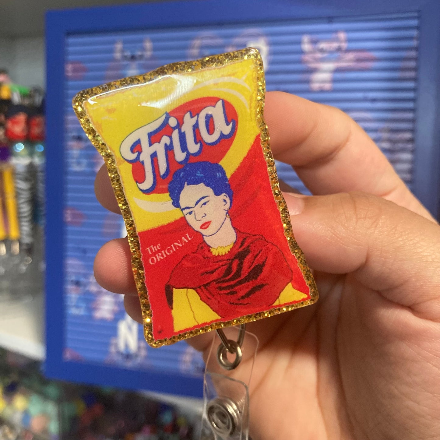 Frita Chips Badge Reel