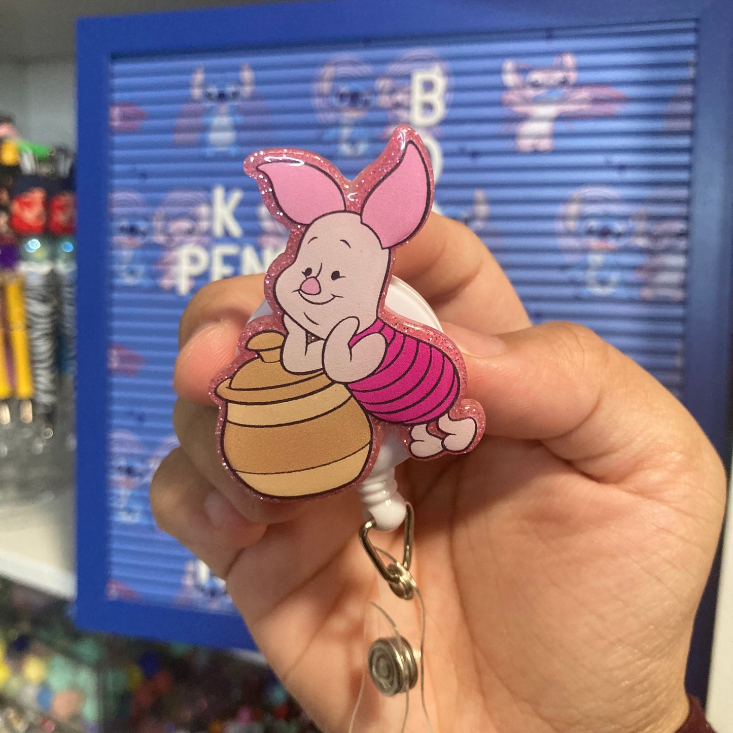 Piglet Badge Reel