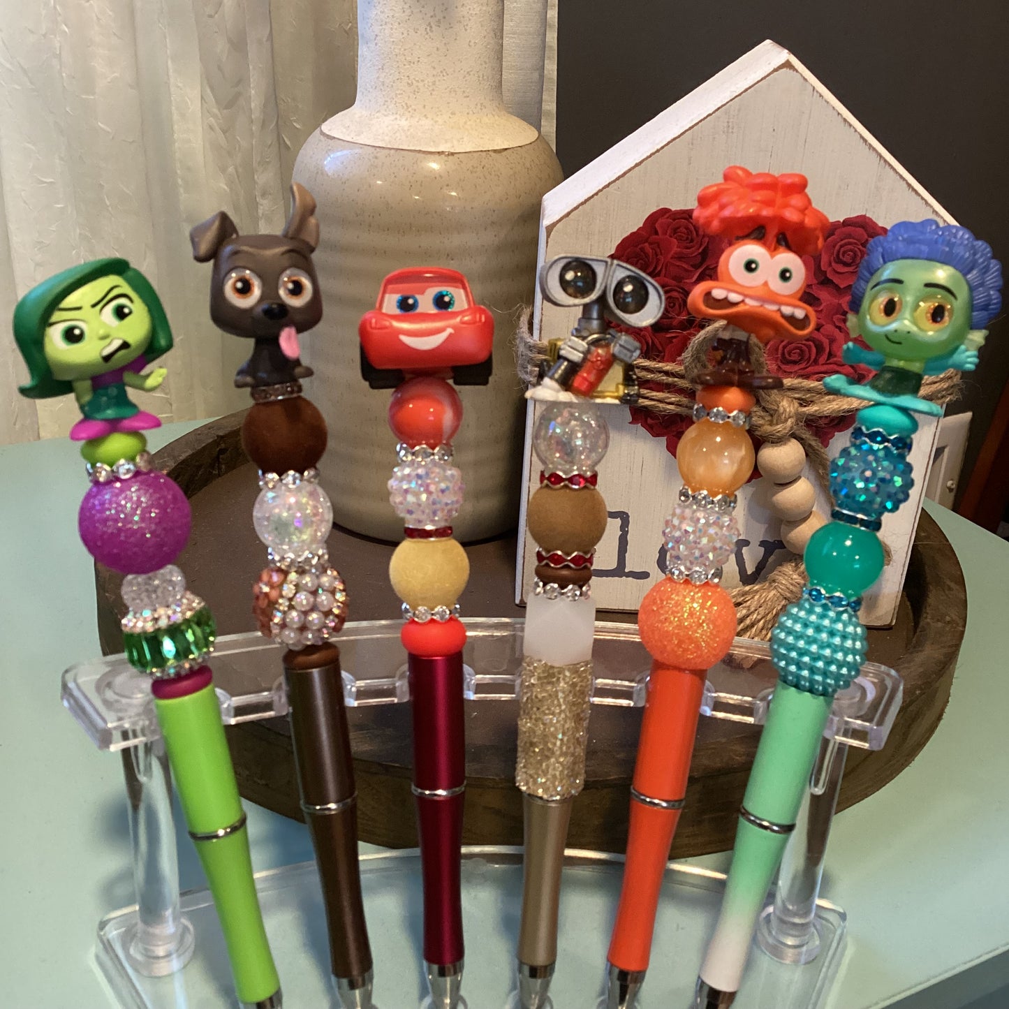 beaded doorables/ figures pens