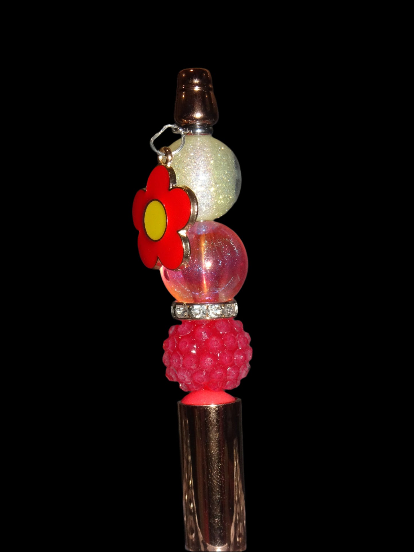 Red Flower Charm Pen