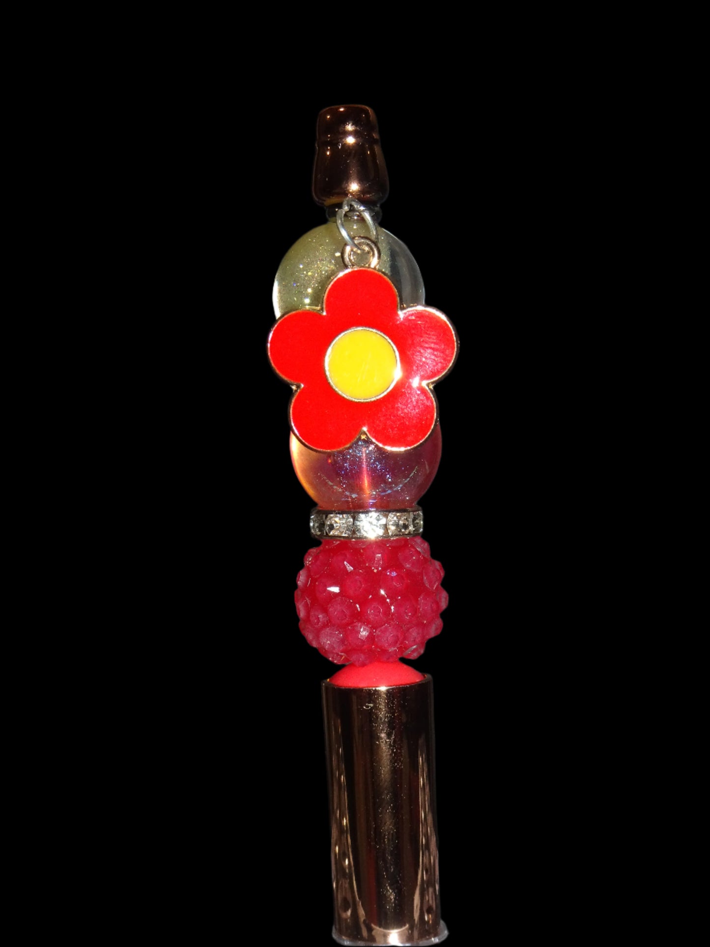 Red Flower Charm Pen