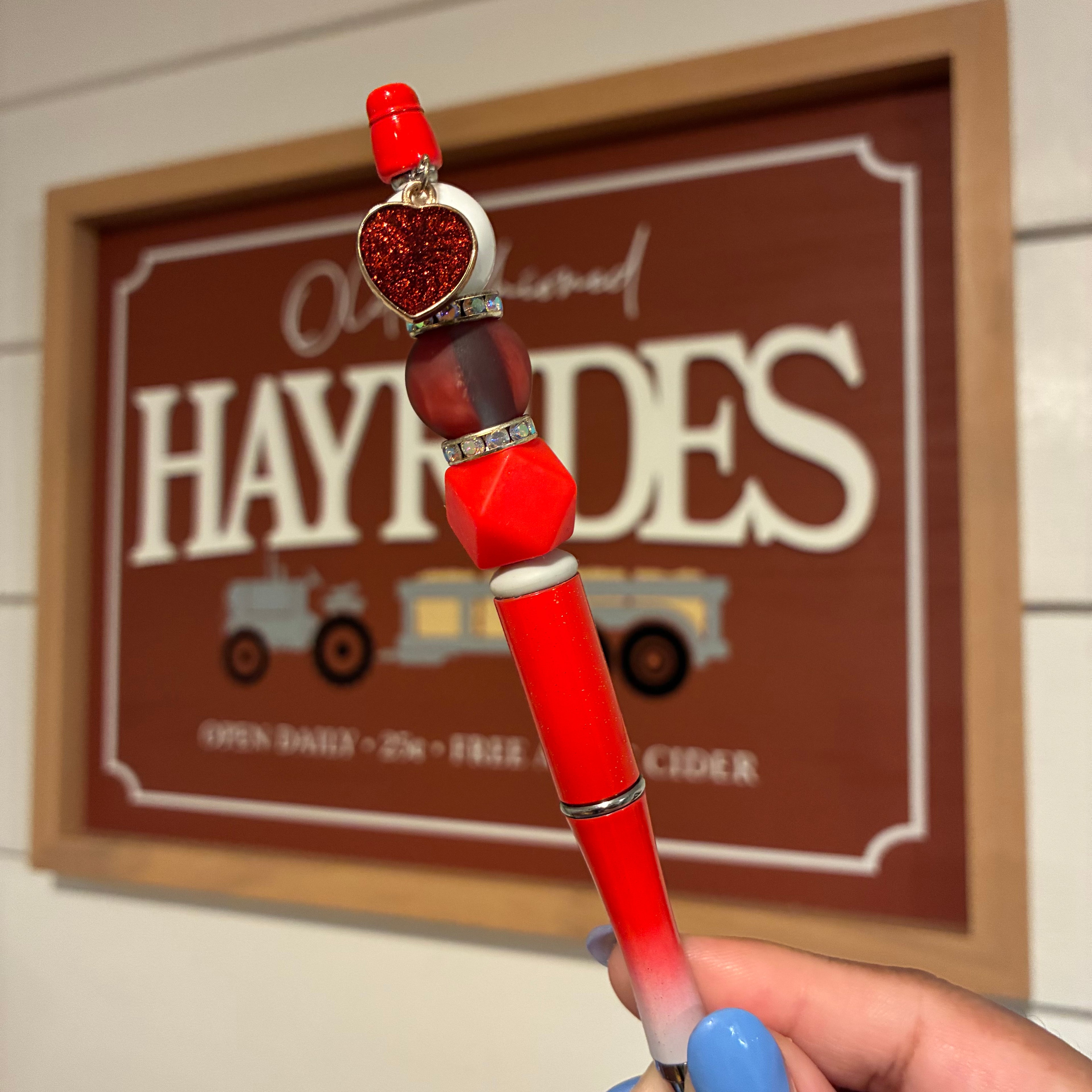 Red Heart Charm Pen