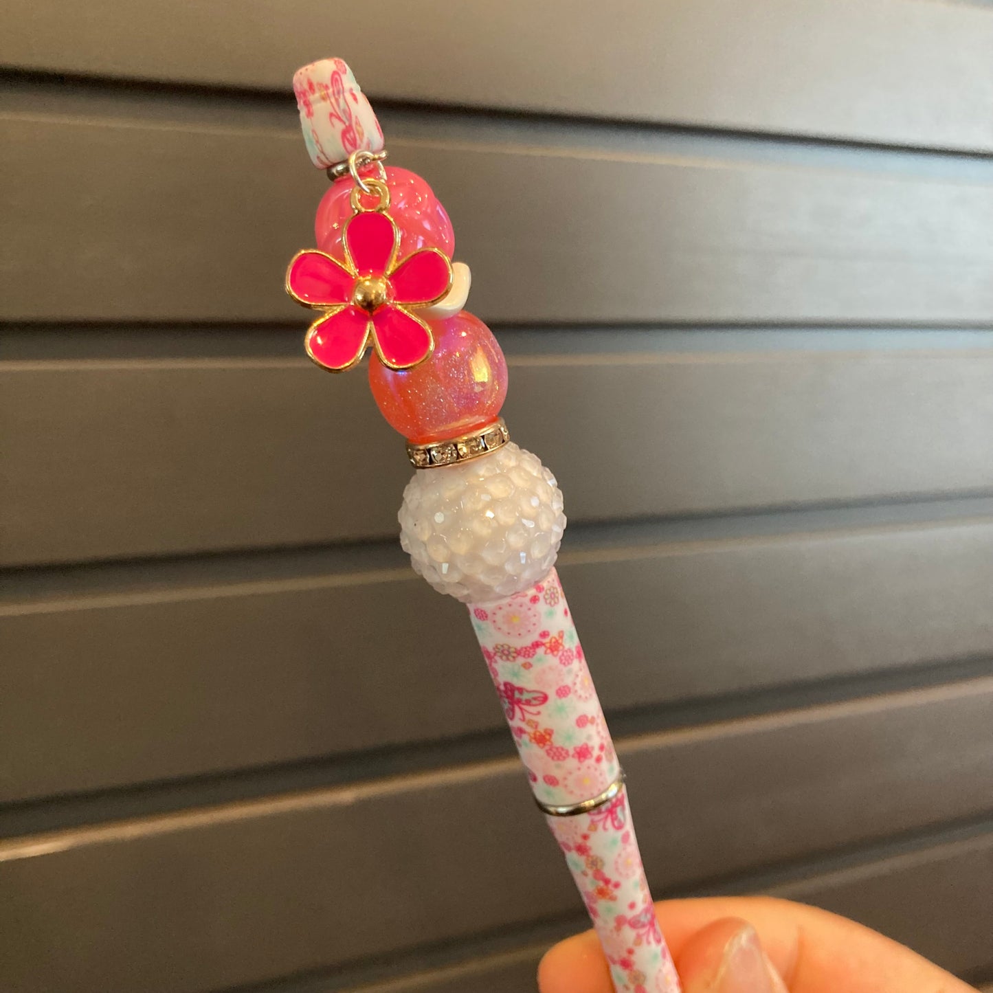 Red Flower Charm Pen