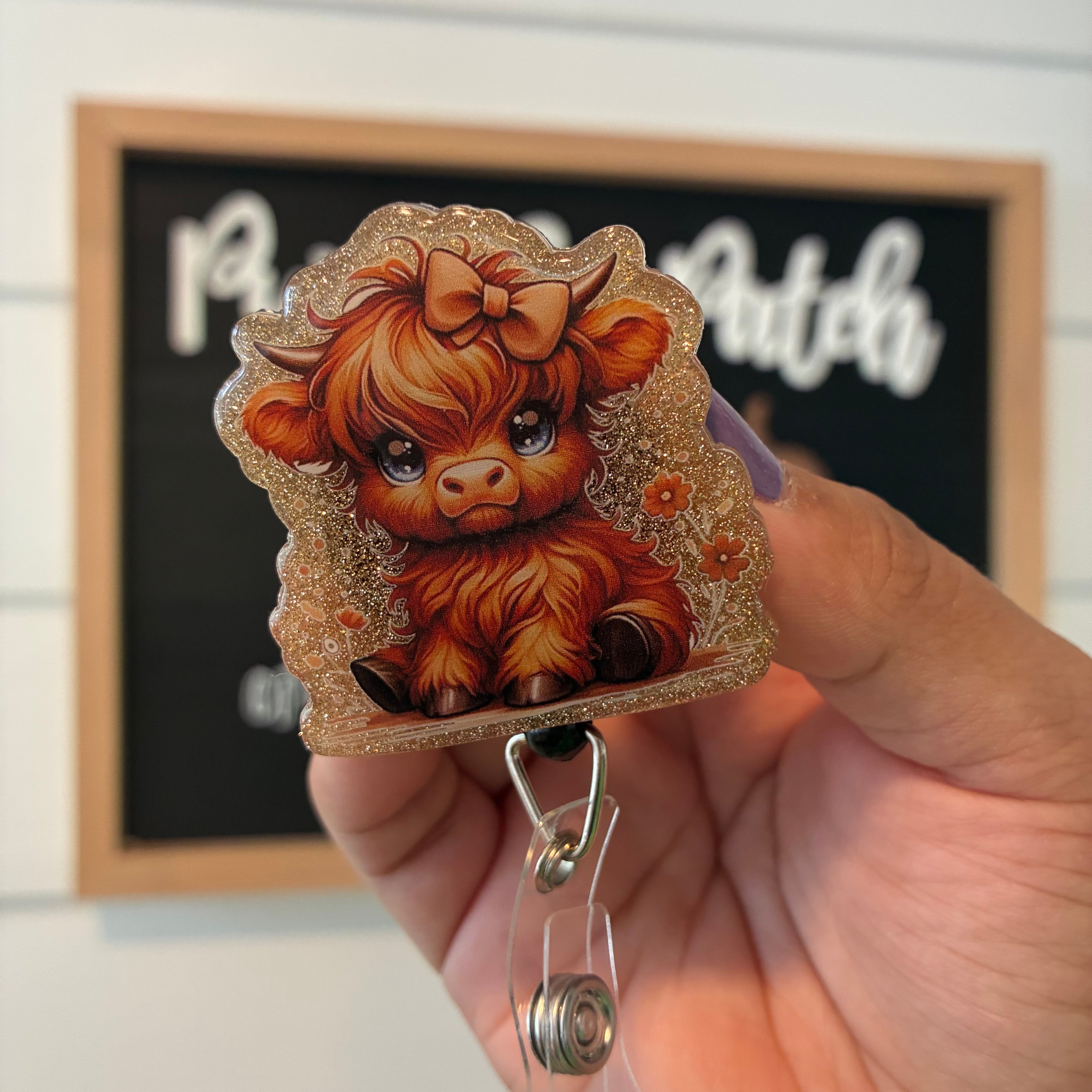 Girly Cow Badge Reel