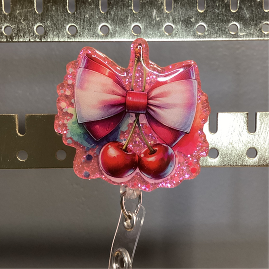 Cherry Ribbon Badge Reel