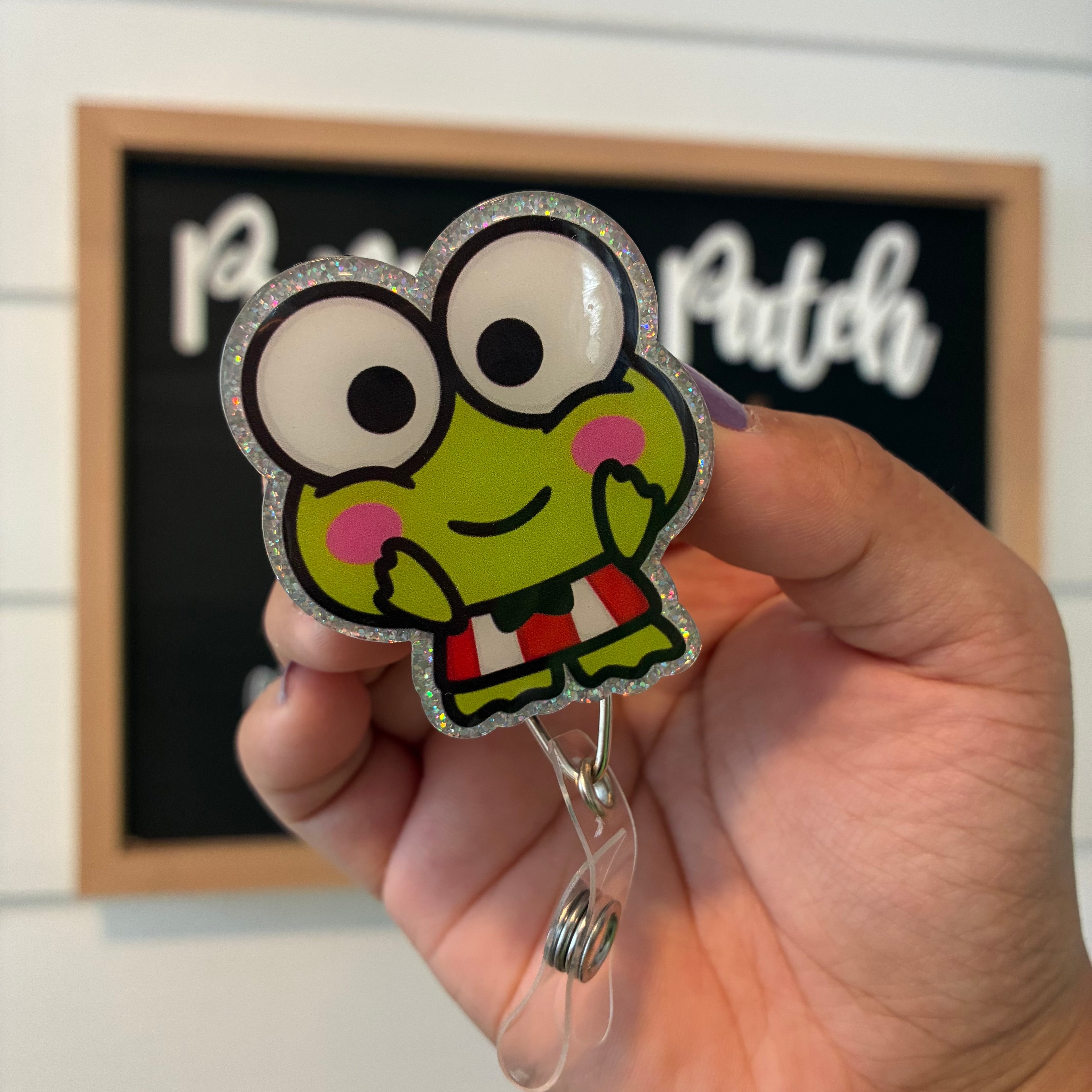 Keroppi Badge Reel