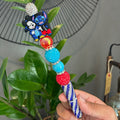 Blue Alien Mic Mouse Bling Pen