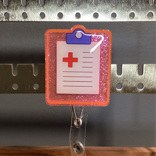 Medical Clipboard Badge Reel
