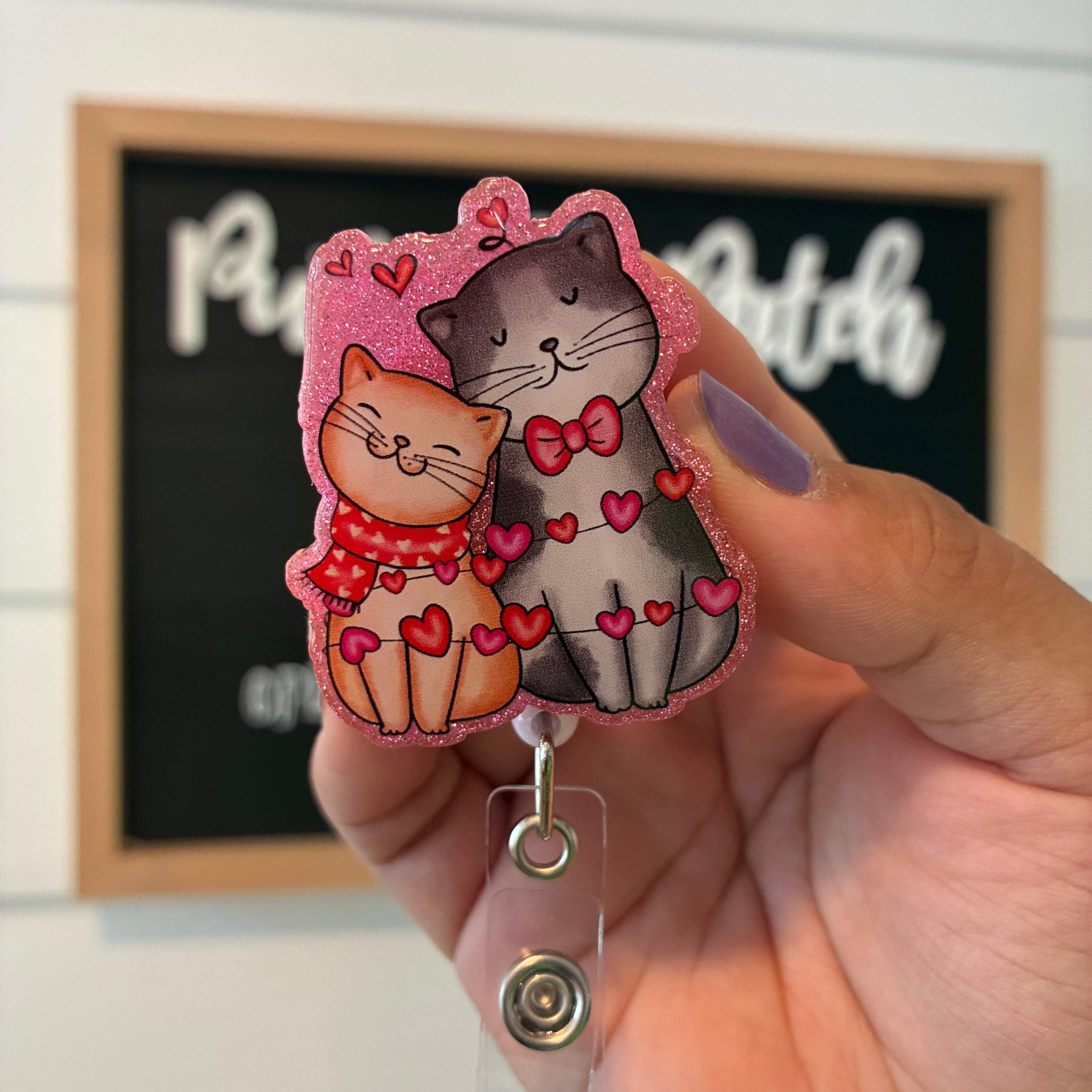 Two Cats Badge Reel