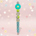 Turquoise Flower Heart Bling Pen