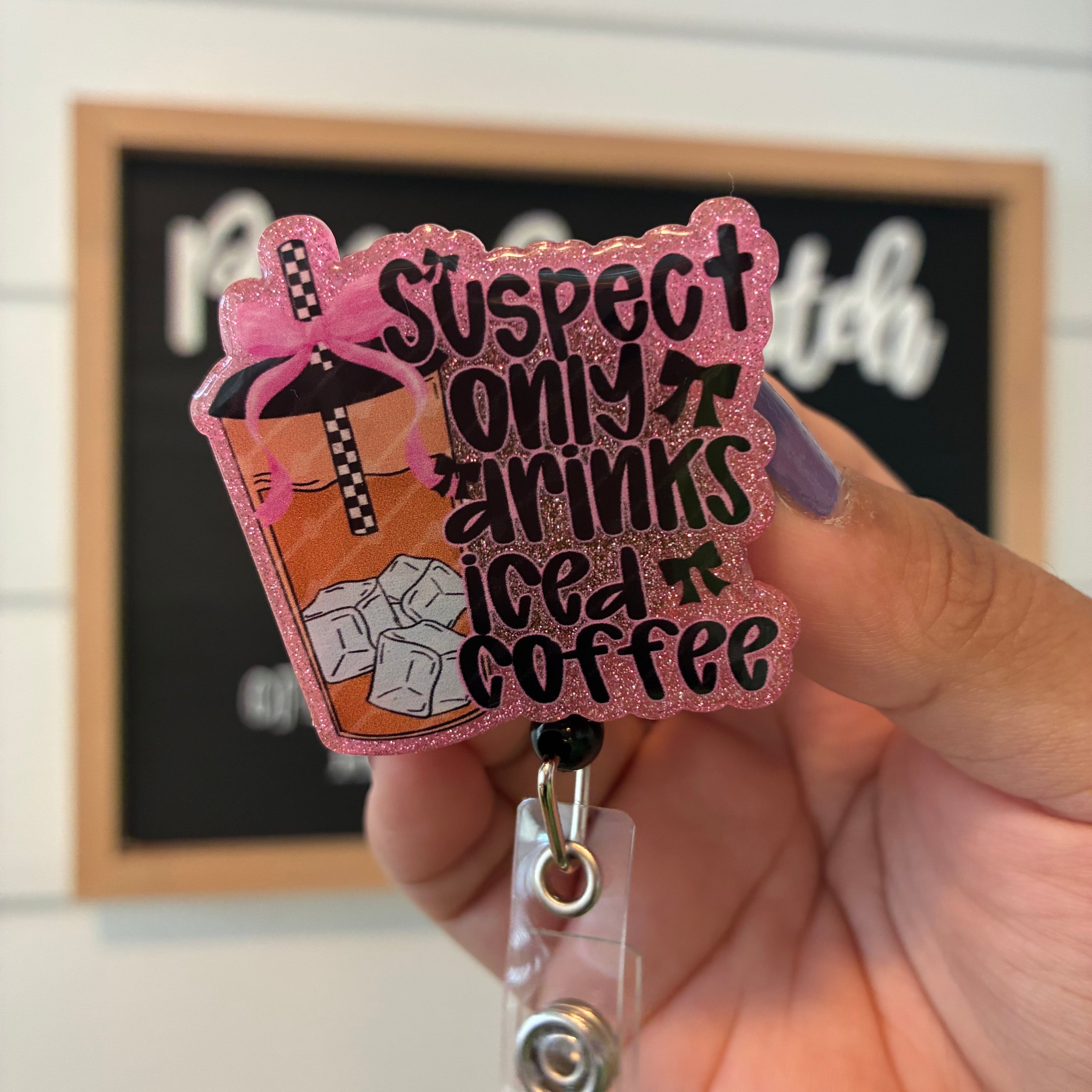 Iced Coffee Badge Reel