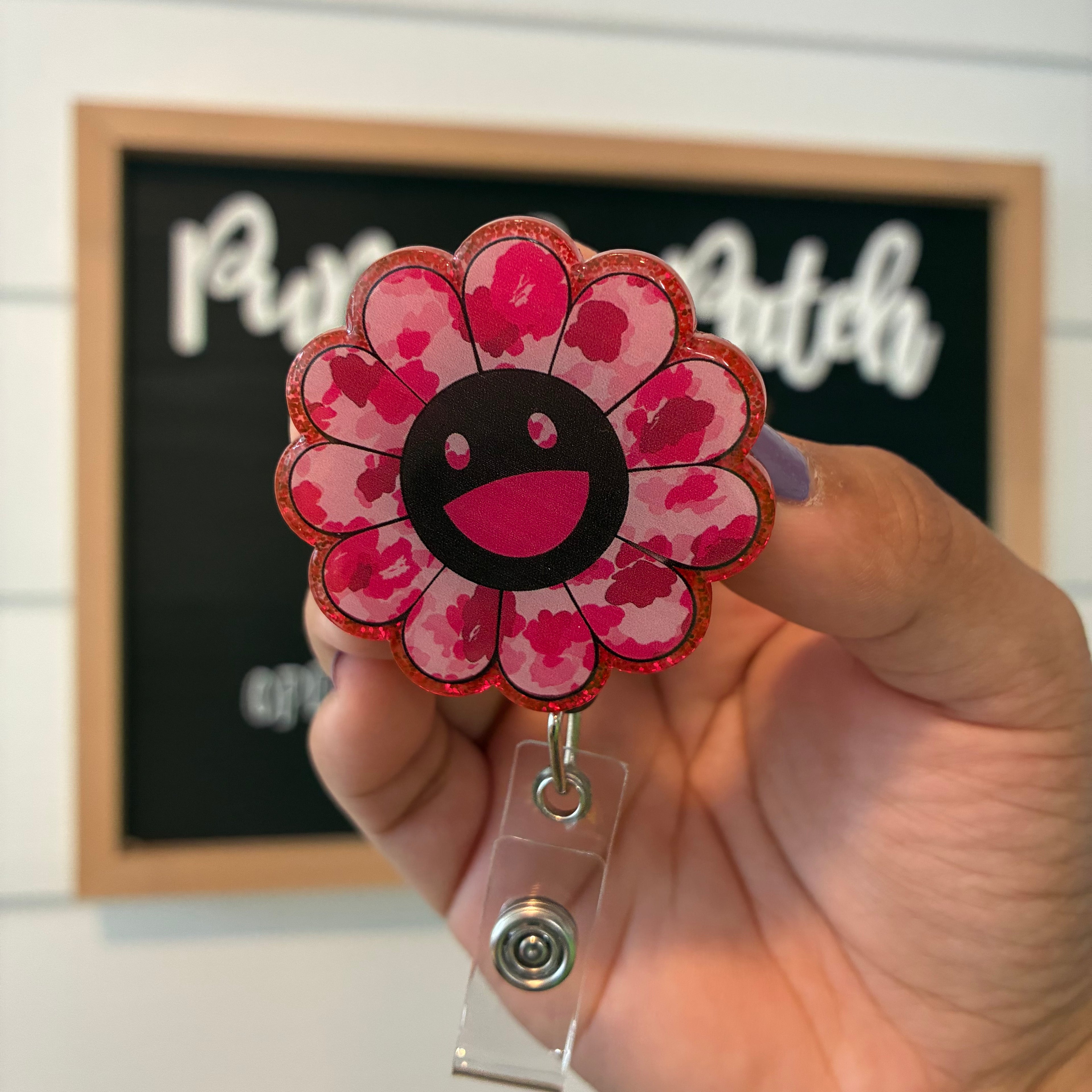 Flower Smile Badge Reel