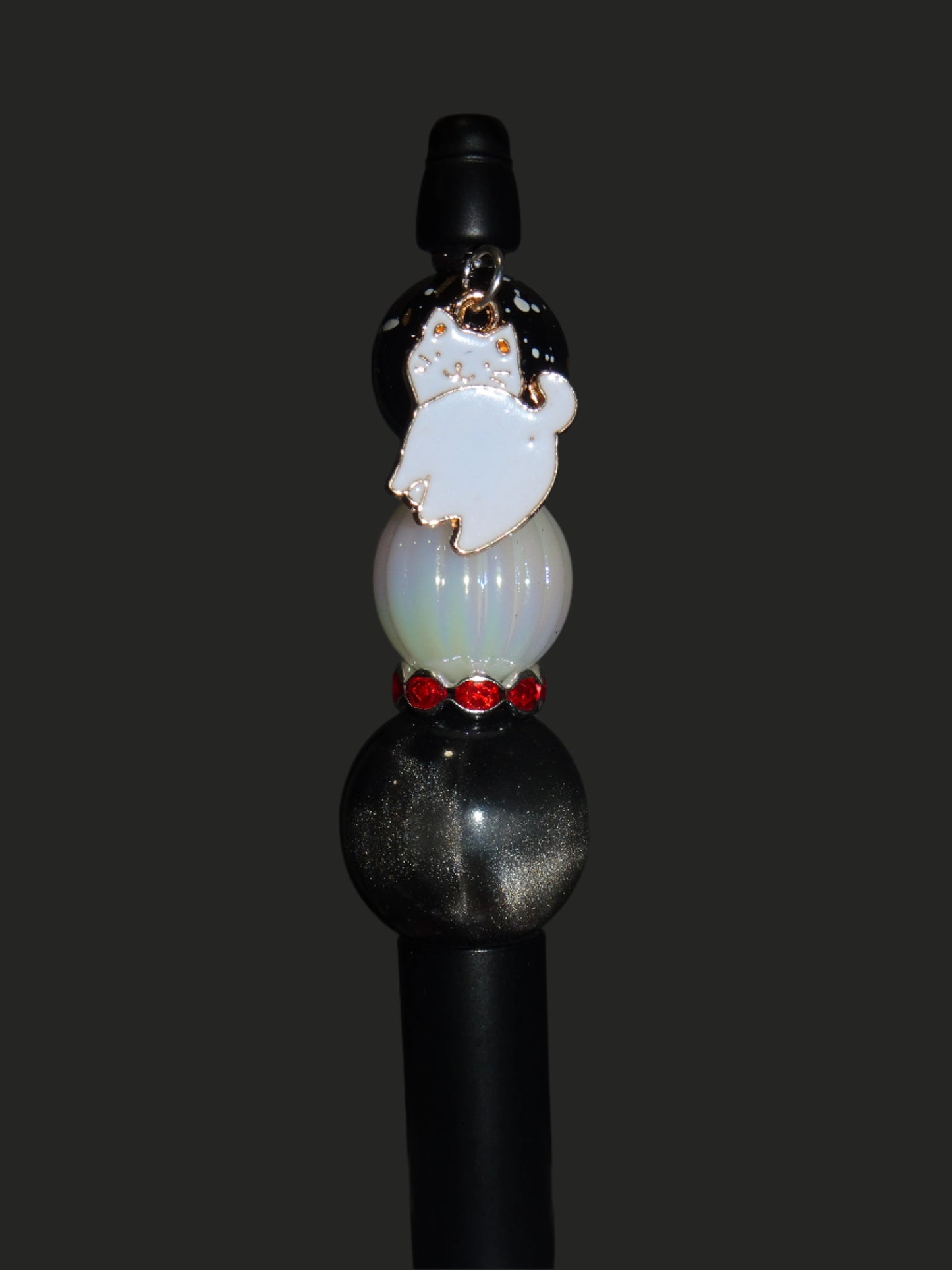 White Cat Charm Pen