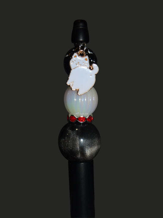 White Cat Charm Pen
