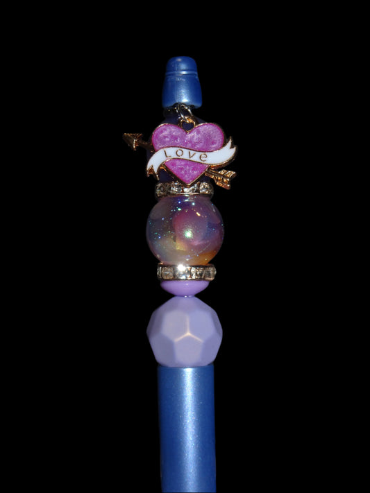 Love Purple Heart Charm Pen