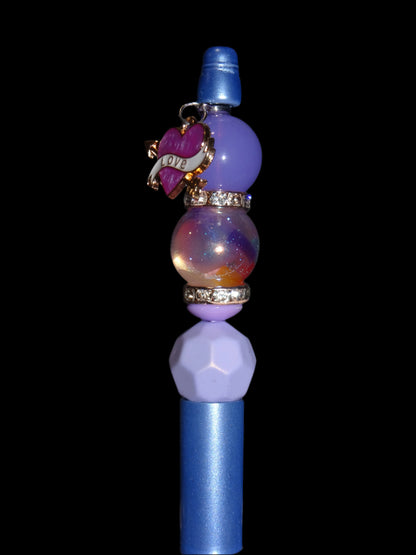Love Purple Heart Charm Pen