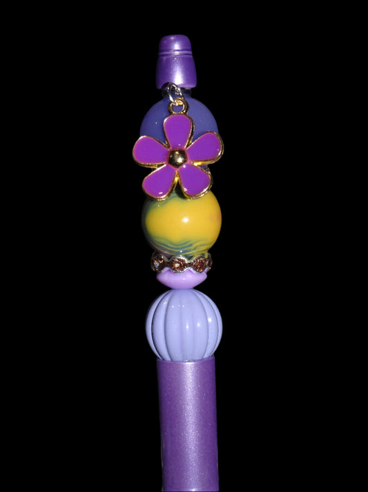 Purple Flower Charm Pen