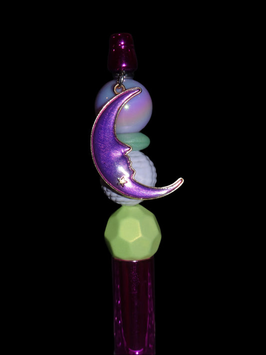 Big Purple Moon Charm Pen