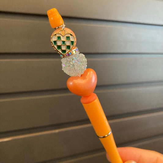 Green Checkered Charm Pen